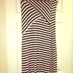 Blue and white maxi skirt